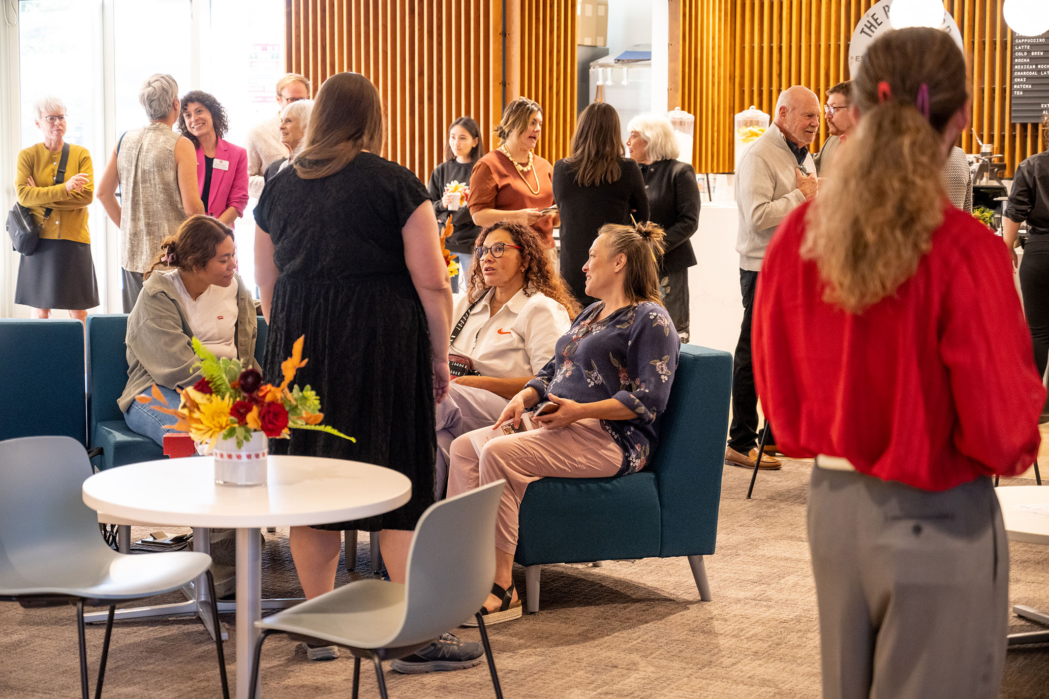 Attendees of the Student Hub grand opening.