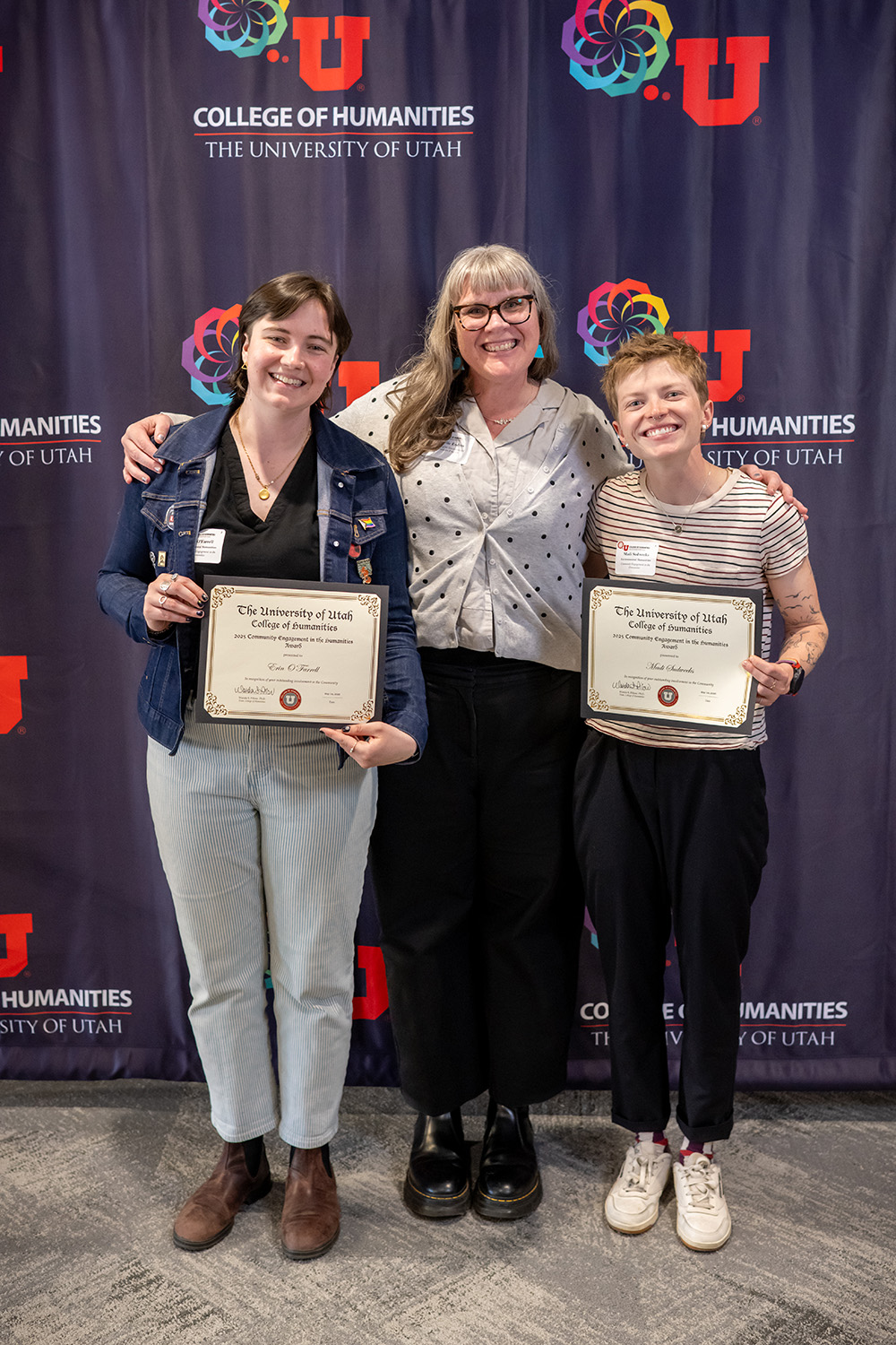 Danielle Endres and students