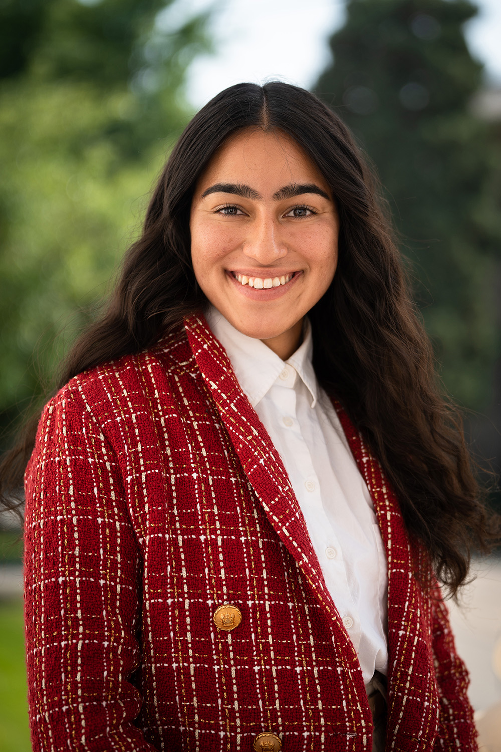 Muskan smiles into the camera